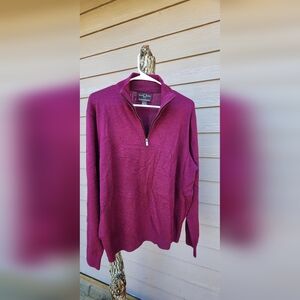 Black Brown 1826 Men's Zip-Up 100% Extra Fine Merino Wool Sweater. Xl